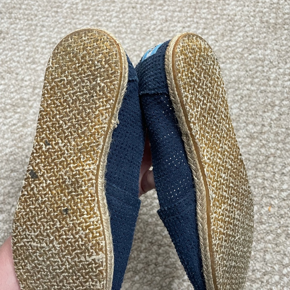 Toms Blue Knit Flats Slip On Shoes Size 7 - Picture 4 of 9